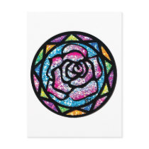 Sparkling Glitter Light Pink Rose Postcard