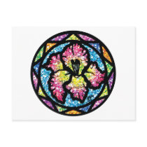 Sparkling Glitter Pink Gladiolus Postcard