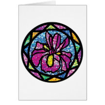 Sparkling Glitter Pink Iris Cards