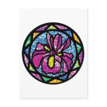 Sparkling Glitter Pink Iris Postcard
