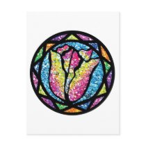 Sparkling Glitter Pink Tulip Post Card