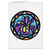 Sparkling Glitter Purple Iris Greeting Card