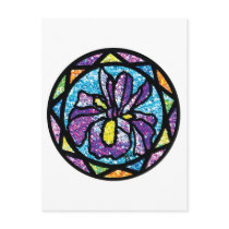 Sparkling Glitter Purple Iris Post Cards