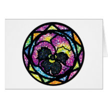 Sparkling Glitter Purple Pansy Greeting Card