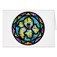 Sparkling Glitter Yellow Gladiolus Greeting Cards