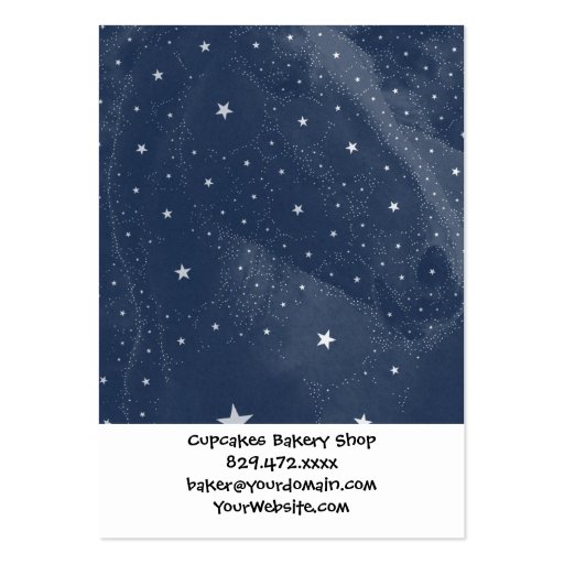 Sparkling Horse Constellation Stars Midnight Blue Business Card Template (front side)
