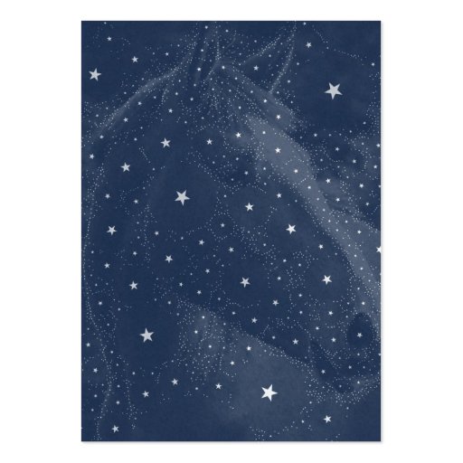 Sparkling Horse Constellation Stars Midnight Blue Business Card Template (back side)