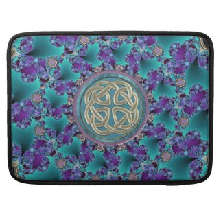 Sparkling Jeweled Fractal with Classic Celtic Knot Sleeve For MacBook Pro