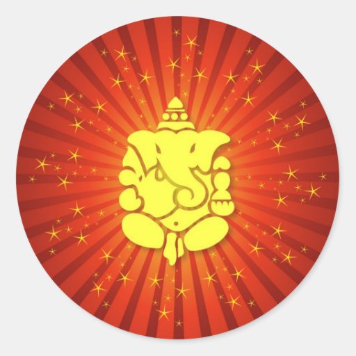 Sparkling Lord Ganesha Round Sticker