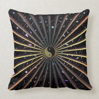 Sparkling Metallic Star Burst Yin-Yang Pillow