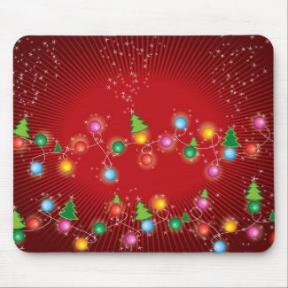 Sparkling Mini X'mas Tree Lights Mousepad mousepad