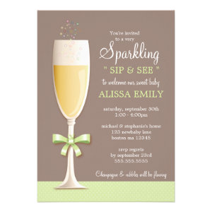 Sparkling New Baby Neutral Sip and See Invitation