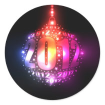 Sparkling New Year's 2012 Ornament Design Round Stickers