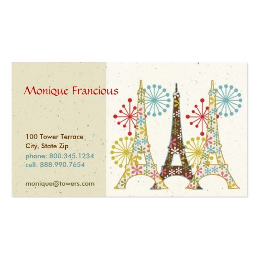 Sparkling Paris Business Card (front side)