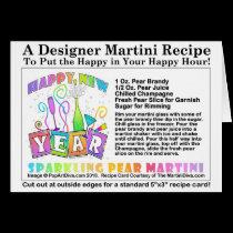 SPARKLING PEAR NEW YEAR'S MARTINI RECIPE CARD cards