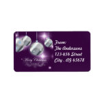 Sparkling Purple Christmas Address Labels