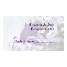 Sparkling Purple Ornaments Wedding Place Cards Business Card Template
