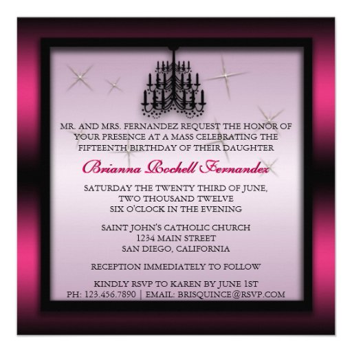 Sparkling Quinceanera Invite