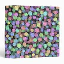 Sparkling Rainbow Polka Dots Binders