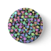 Sparkling Rainbow Polka Dots Button