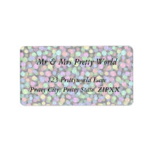 Sparkling Rainbow Polka Dots Custom Address Labels