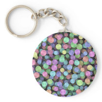 Sparkling Rainbow Polka Dots Keychain