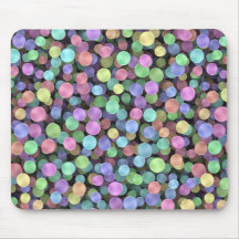 Sparkling Rainbow Polka Dots Mousepads
