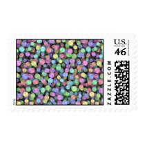Sparkling Rainbow Polka Dots Postage Stamp