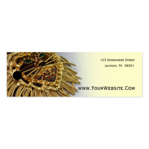 Sparkling Rhinestone Lion Jewelry Price Tags Business Card (back side)