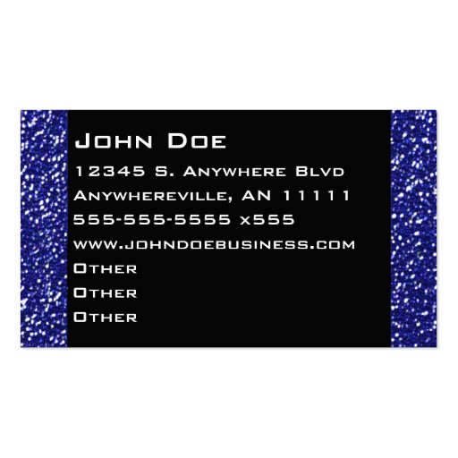 Sparkling Sapphire Business Card (front side)