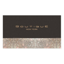 Sparkling Sequins and Suede Look Fashion Boutique Business Card Template