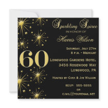 Sparkling Soiree 60th Birthday Invitations