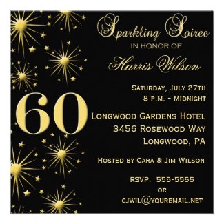 Sparkling Soiree 60th Birthday Invitations