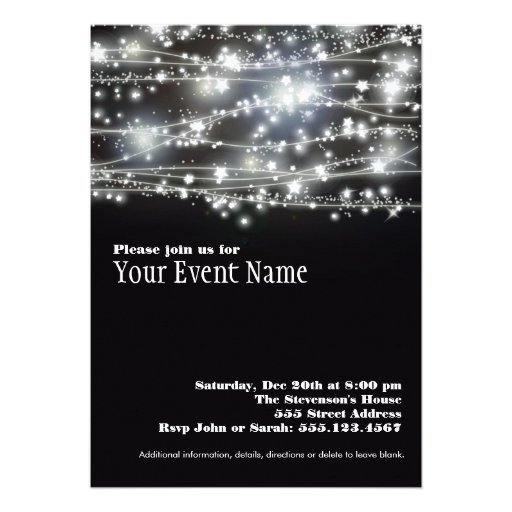 Sparkling Star Holiday Celebration Invitation Card (front side)