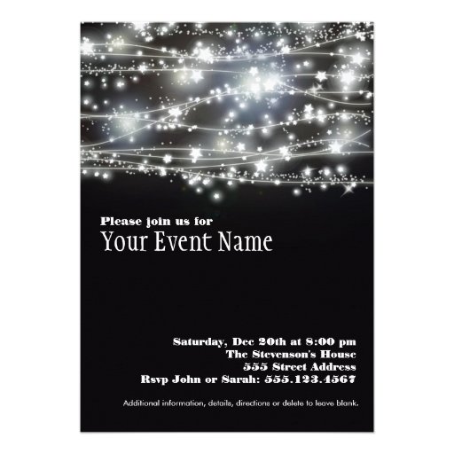 Sparkling Star Holiday Celebration Invitation Card