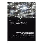 Sparkling Stars Black and White Party Invitation