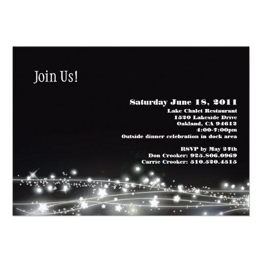 Sparkling Stars Graduation Invitation Invites