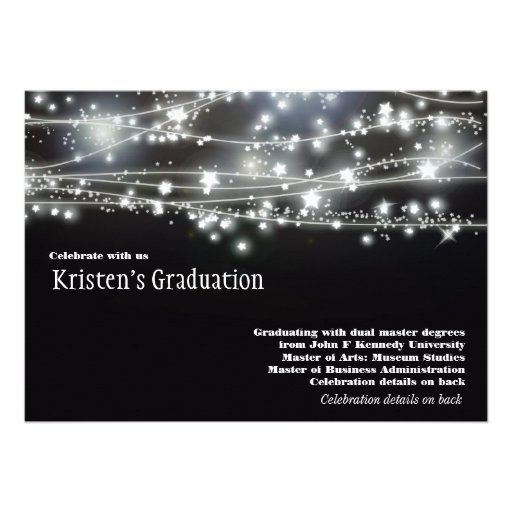 Sparkling Stars Graduation Invitation Invites