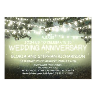 sparkling string lights wedding anniversary INVITE