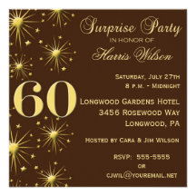Sparkling Surprise 60th Birthday Invitations