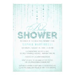 Sparkly Aqua Blue Glitter Baby Shower Invitation