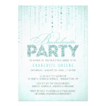 Sparkly Aqua Glitter Bachelorette Party Invitation