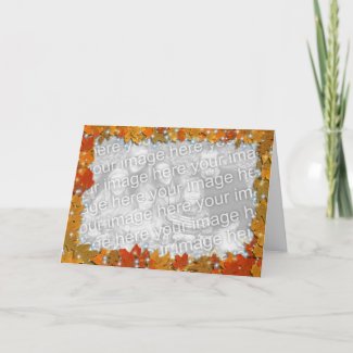 Sparkly Autumn Leaves Greeting Card