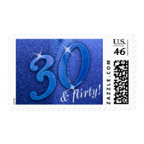 Sparkly Blue 30 and Flirty Birthday Stamps