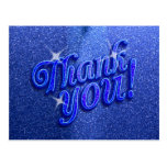 Sparkly Blue Thank You Postcard postcards