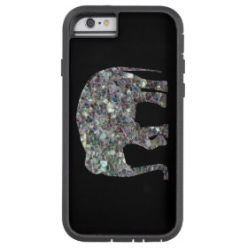Sparkly colourful silver mosaic Elephant iPhone 6 Case