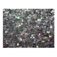Sparkly colourful silver mosaic post card