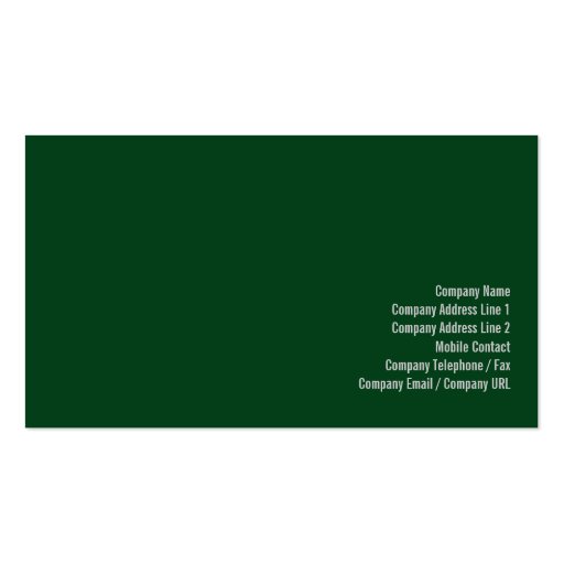 Sparkly Credit Card Green Business Card (back side)