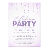 Sparkly Glitter Bachelorette Party Invitation