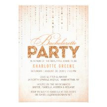Sparkly Glitter Bachelorette Party Invitation